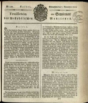 No. 150, Mitwochen den 7. November 1810