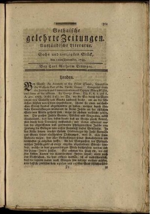 Sechs und vierzigstes Stück, den 15ten November, 1788.