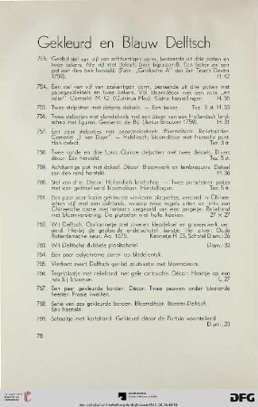 Gekleurd en blauw delftsch (Nr. 753-829)