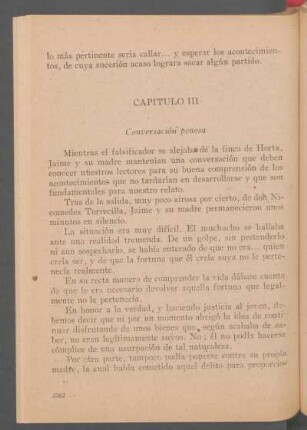 Capítulo III - Conversación penosa