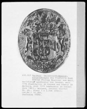 Siegelstempel des Freiherrn Beat Konrad Philipp Reuttner von Weyl