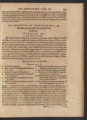 De Perpetuis Et Temporalibus Actionibus ... Titulus XII.