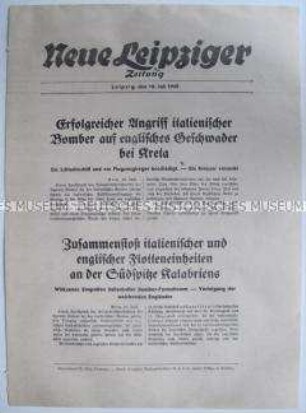 Extrablatt der "Neuen Leipziger Zeitung" über Kämpfe zwischen italienischen und britischen Truppen