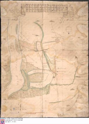 Karte des alten und neuen Rheinverlaufs zwischen Worms und Frankental