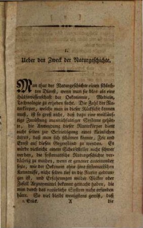 Beyträge zur Naturgeschichte, 1,1