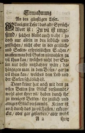 Ermahnung.