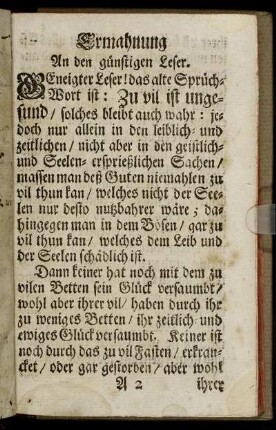 Ermahnung.