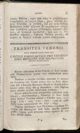 Transitus Veneris ante discum solis anni 1874.