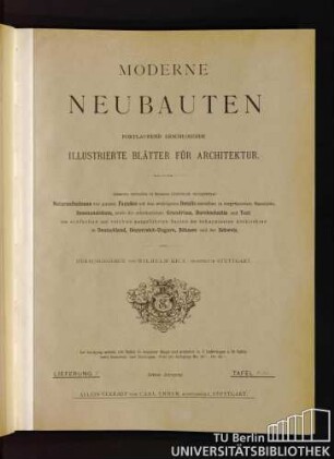 Dritter Jahrgang, Lieferung 1, Tafel 1 - 20.