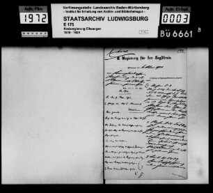 Prüfung der Kanzleikassenrechnungen des Oberamts Welzheim