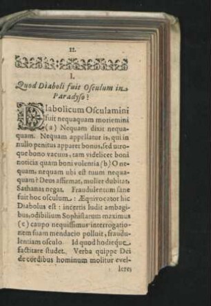 I. Quod Diaboli fuit Osculum in Paradyso?