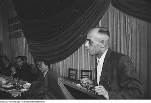 Landesschule der Nationalen Front, Sitzung des Landesausschusses Sachsen der Nationalen Front, Kreisausschuss-Sitzung der Nationalen Front im Volkshaus Laubegast, 2.-3. August 1950