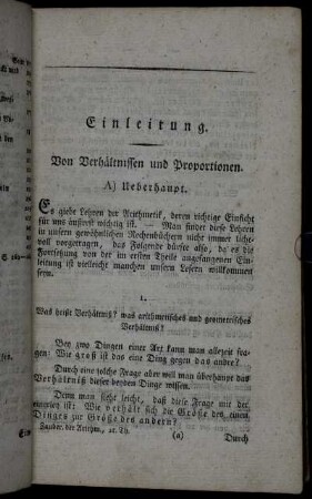 Von Verhältnissen und Proportionen.