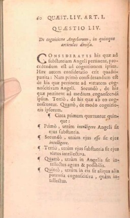 Quaestio LIV. De cognitione Angelorum, in quinque articulos divisa.
