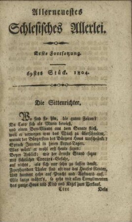 69stes Stück. 1804.