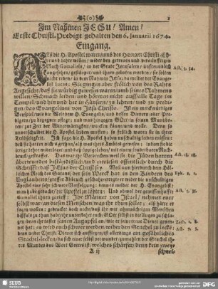 Predigt : Der Prophet Jeremias, Eingang, [Text], Vorbereitung, Eingang, Abhandlung des Texts