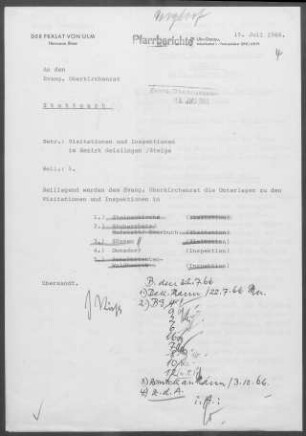 Donzdorf mit Reichenbach/Rechberg, Winzingen, Wißgoldingen und Teilen von Rechberg: Inspektionsbericht 1966