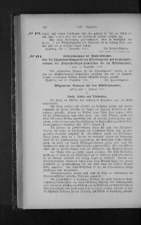 No. 174. Bekanntmachung der Handelskammer, betr. die Allgemeinen Usanzen für den Effektenhandel, und die Geschäftsordnung der Sachverständigen-Kommission für den Effektenhandel, vom 18. Dezember 1886.