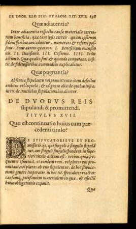 De Duobus Reis stipulandi & promittendi. Titulus XVII.