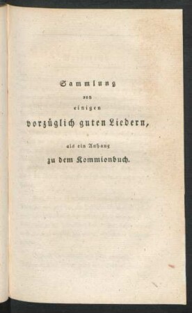 Kleines Gesangbuch für die Privatandacht
