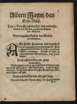 Alberti Magni/ das Erste Buch.