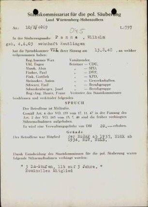 Panna, Wilhelm