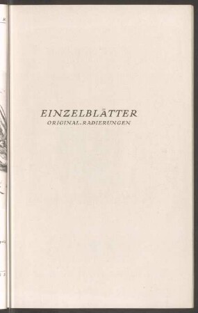 Einzelblätter / Original-Radierungen