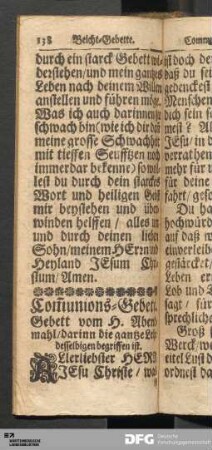 Com[m]unions-Gebete.