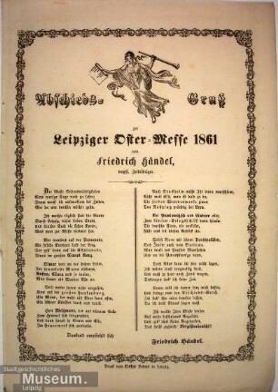 Abschieds-Gruß zur Leipziger Oster-Messe 1861