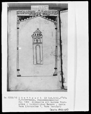 Gilbertus Porretanus, Commentarius in Psalmos 1-75 — Turm Davids?, Folio 108verso