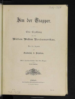 Jim der Trapper : eine Erzählung aus dem Wilden Westen Nordamerikas