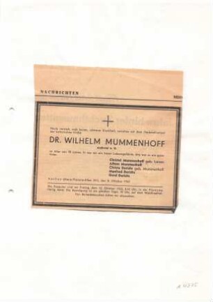 Mummenhoff, Wilhelm (Dr.)
