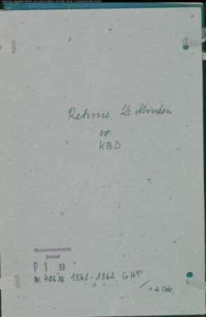 Kirchenbuchduplikat der evangelischen Gemeinde Rehme, Kreis Minden (GHT 1861-1862) (Gemeinde: Evangelische Gemeinde Rehme)