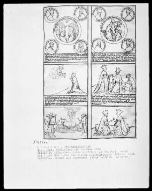 Evangeliar aus Metten — Zwei neutestamentliche Szenen mit ihren alttestamentarischen Typen in sechs Feldern, Folio 89recto