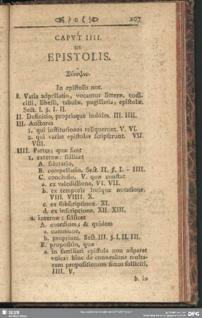 Caput IIII. De Epistolis