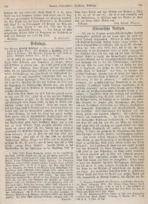 750-751 Literarische Notizen