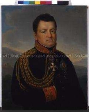 Graf August Wilhelm Neidhardt von Gneisenau (1760-1831) in der dunkelblauen Uniform eines preußischen Generals