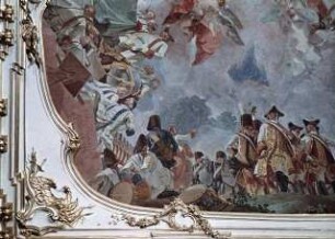 Allegorie des Krieges und Darstellung der österreichischen Militärmacht während des 7-jährigen Krieges