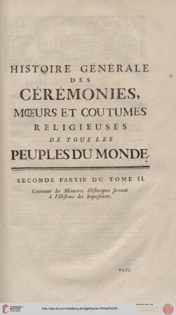 Seconde partie du tome II