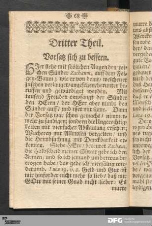 Dritter Theil. Vorsatz sich zu bessern.
