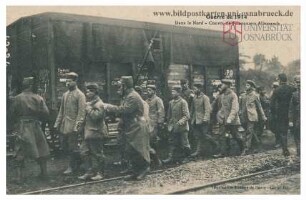 Guerre de 1914 - Dans le Nord - Convoi de Prisonniers Allemands