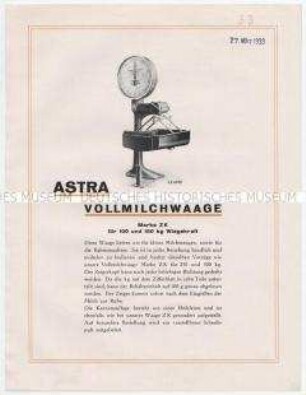 ASTRA VOLLMILCHWAAGE