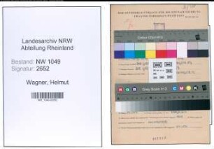 Entnazifizierung Helmut Wagner , geb. 12.11.1918 (Bankkaufmann)
