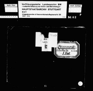 Kriegsstammrolle der Leichten Minenwerferabteilung des I. Bataillons