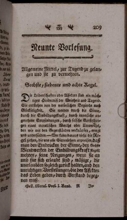 Neunte Vorlesung. [...] Sechste, siebente und achte Regel.