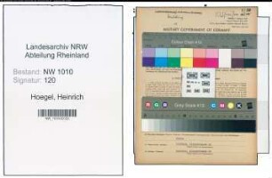 Entnazifizierung Heinrich Hoegel , geb. 05.05.1918 (Bautechniker)