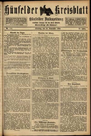 Ausgabe vom Dienstag, den 23. September 1924.