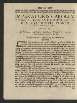 Imperatoris Caroli V. Et Sacri Rom. Imp. Ordinum, Legum, Sive Constitutionum Criminalium.