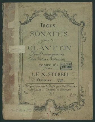 Trois Sonates pour le Clavecin Avec L'Accompagnement d'un Violon & Violoncelle : Oeuvre VII