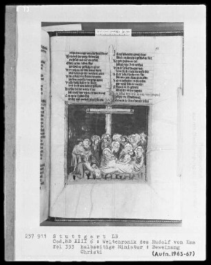 Weltchronik - Bruder Philipp — ---, Folio 256recto-342verso---, Folio 256recto-342versoBeweinung Christi, Folio 333recto